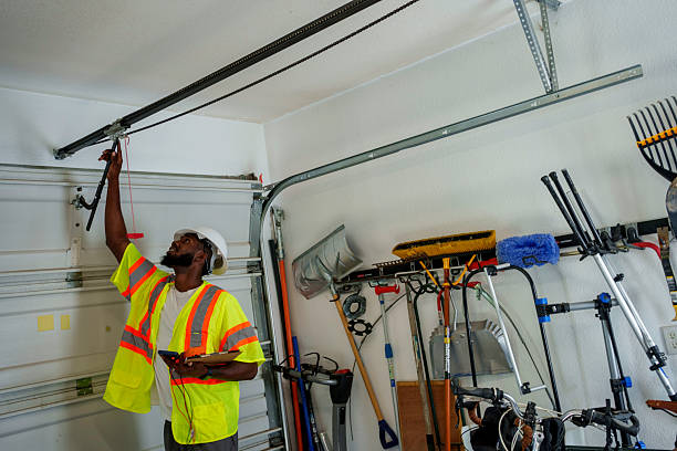 Professional Garage Door Panel Replacement technician working in Hainesville, IL